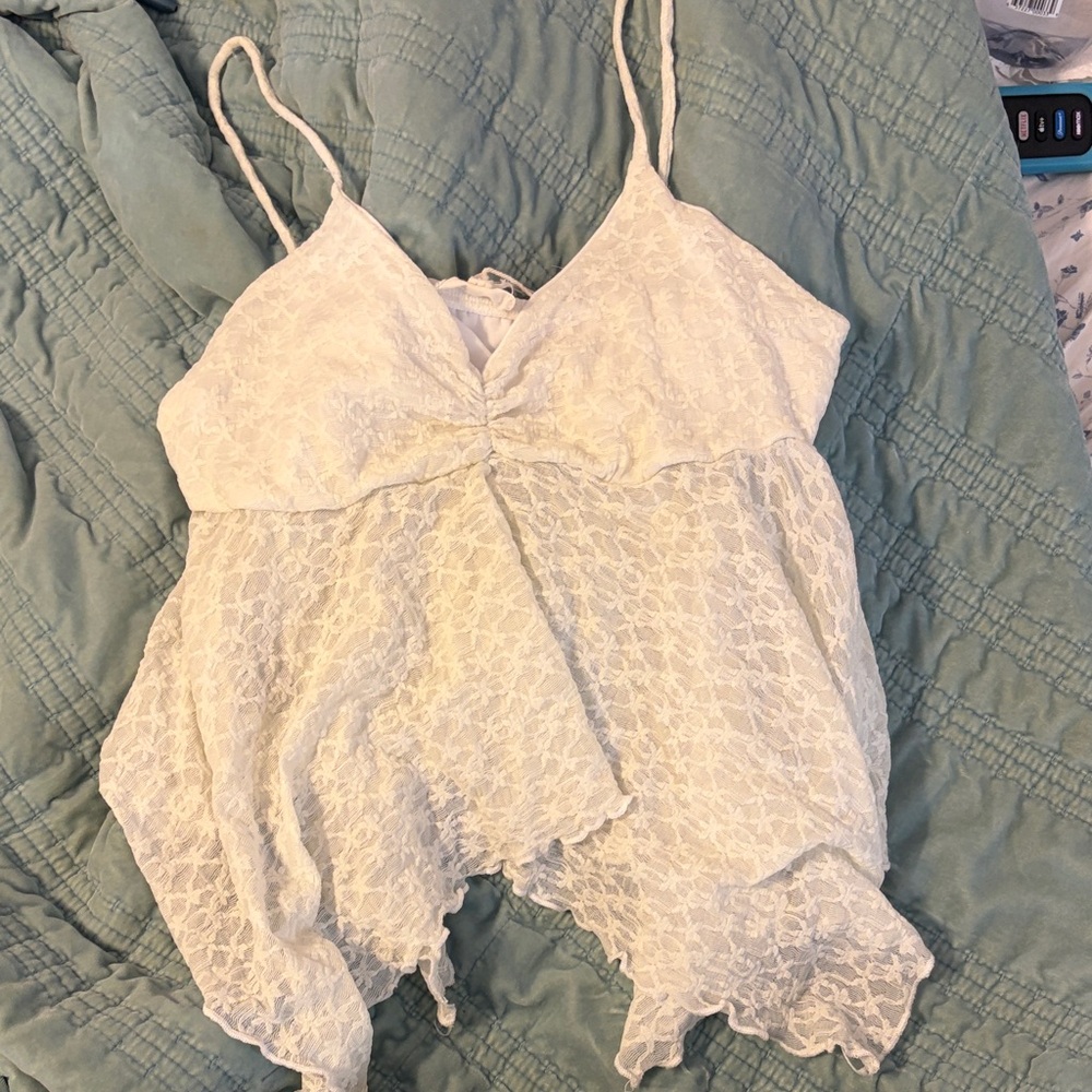 See You Monday White Lace Camisole